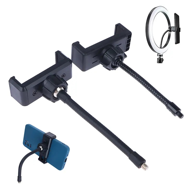 Flexible ring light phone holder