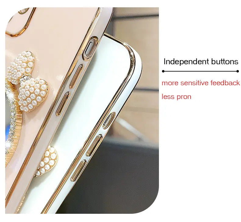 Bling case with mirror open
